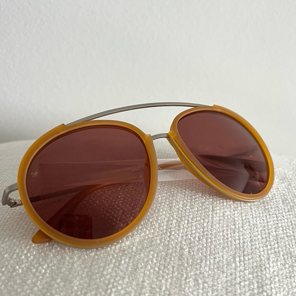NEW Smoke x Mirrors Viva 55mm Brownline Aviator Sunglasses in Matte Miel